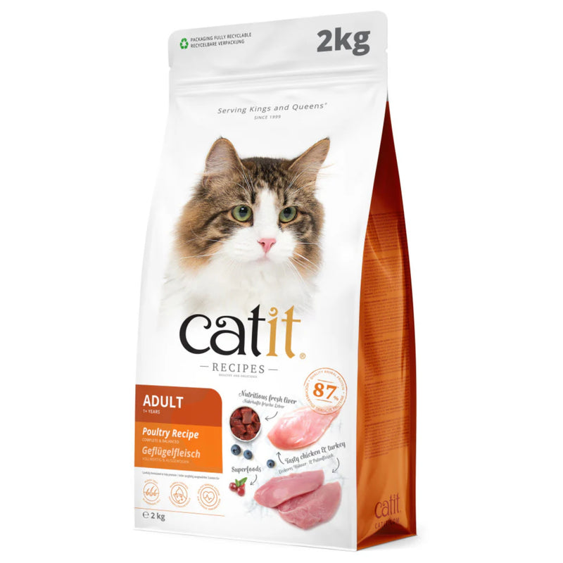 Load image into Gallery viewer, Catit Recipes Adult Poultry Dry Cat Food – High-Protein, Grain-Free Nutrition for Adult Cats