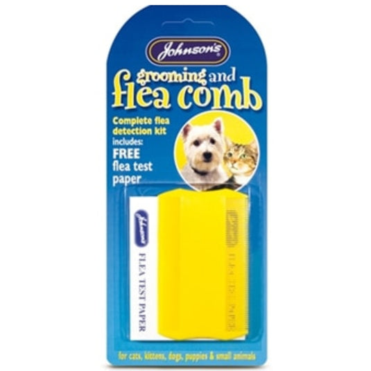 Johnsons Grooming & Flea Comb for Dogs & Cats – Fine-toothed comb for flea removal, coat grooming, and pet hygiene.