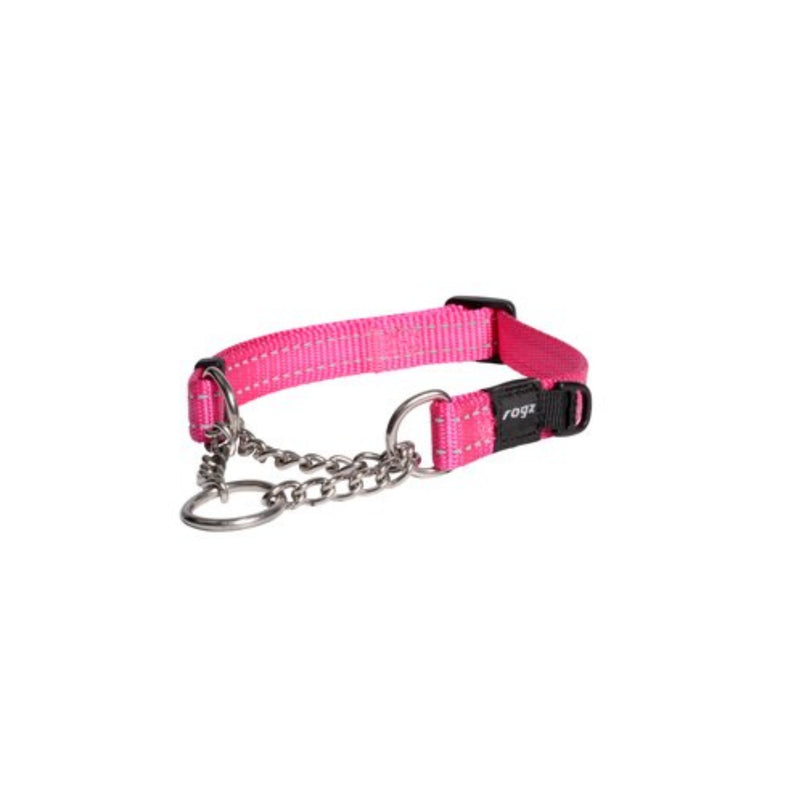 Load image into Gallery viewer, Rogz Utility Control Dog Collar with Reflective Stitching and Stainless Steel Half-Check Chain for Gentle Training and Walking