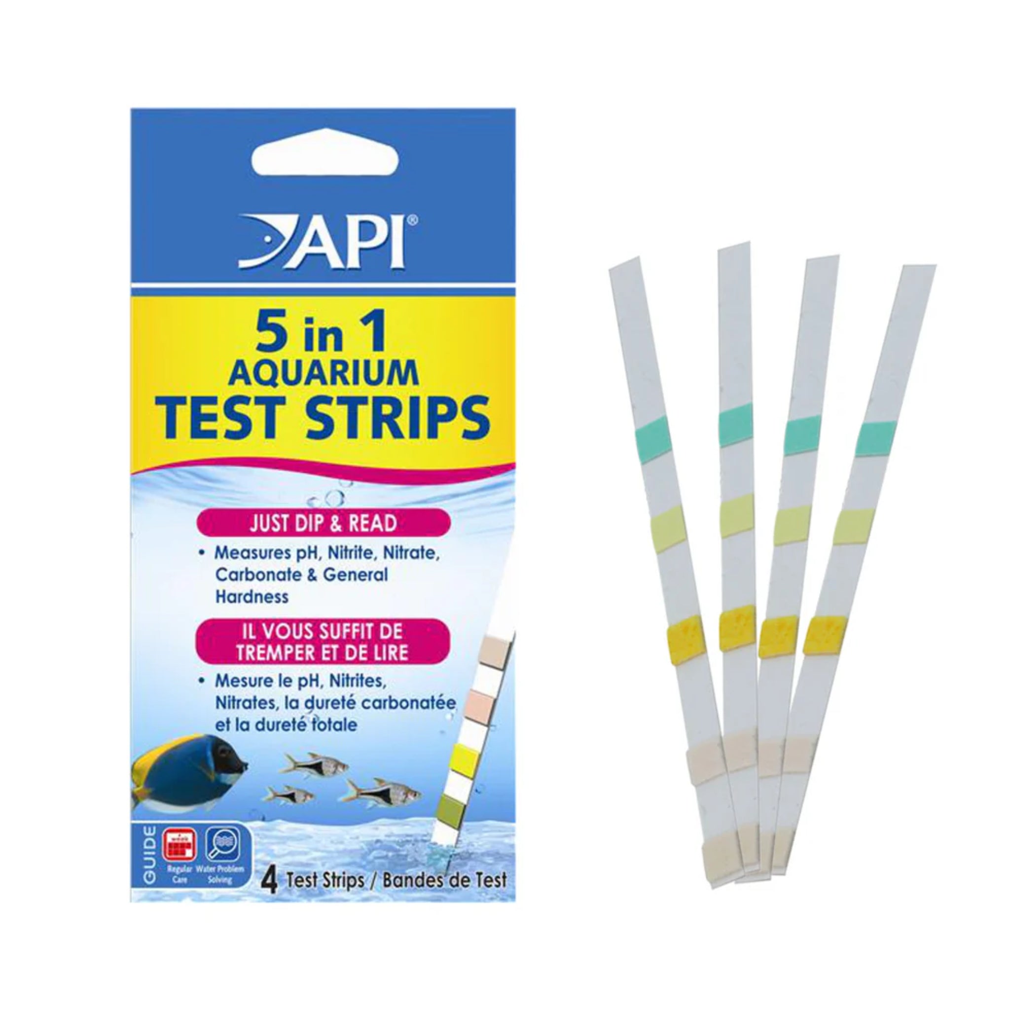 API 5in1 Test Strips x4 Easy & Accurate Aquarium Water Testing