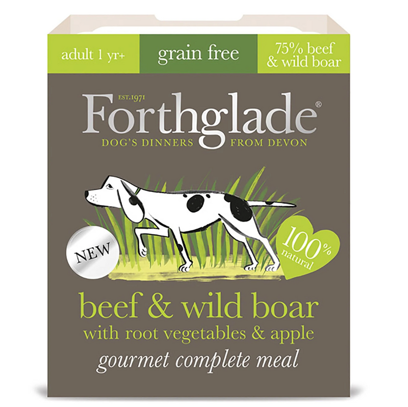 Load image into Gallery viewer, Forthglade Grain Free Beef & Wild Boar With Root Veg & Apple 395g
