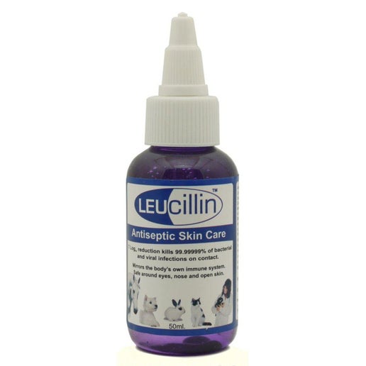 Leucillin Antibacterial Dropper 50ml | Dogs, Cats, Horses and other small animals Wound Care & Antiseptic Solution