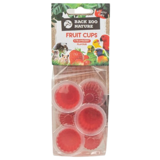 Back Zoo Nature Fruit Cups Strawberry – Natural strawberry-flavoured fruit treats for small pets, including birds, rabbits, guinea pigs, and rodents. Rich in antioxidants and essential nutrients for a healthy diet.