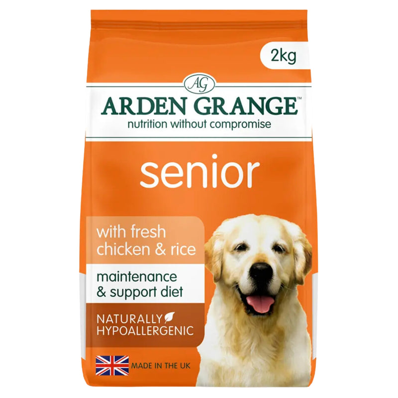 Load image into Gallery viewer, Arden Grange Senior Dry Dog Food – Chicken & Rice, Hypoallergenic, Supports Joint Health & Digestion, Complete Nutrition for Older Dogs, Made with Fresh Chicken, Free from Artificial Additives.