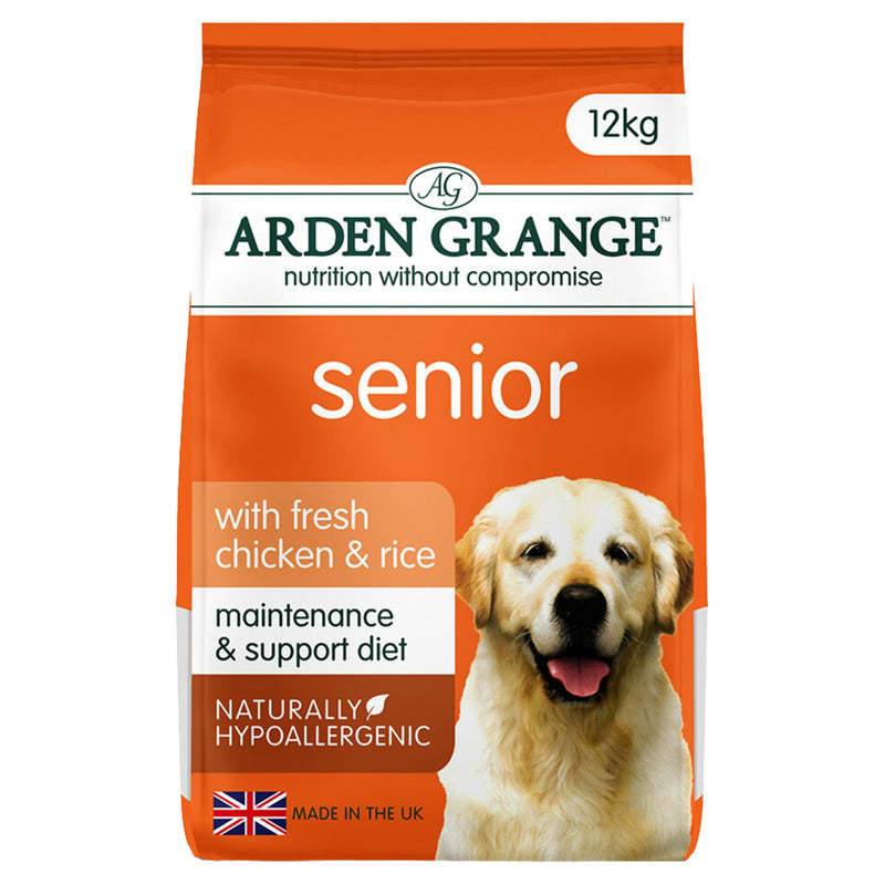 Load image into Gallery viewer, Arden Grange Senior Dry Dog Food – Chicken & Rice, Hypoallergenic, Supports Joint Health & Digestion, Complete Nutrition for Older Dogs, Made with Fresh Chicken, Free from Artificial Additives.