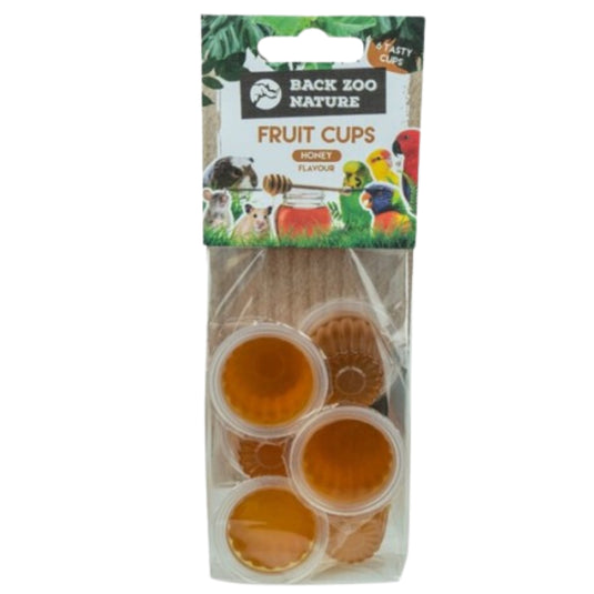 Back Zoo Nature Fruit Cups Honey – Natural honey-flavoured fruit treats for small pets, including birds, rabbits, guinea pigs, and rodents. Rich in essential nutrients for a healthy and balanced diet.