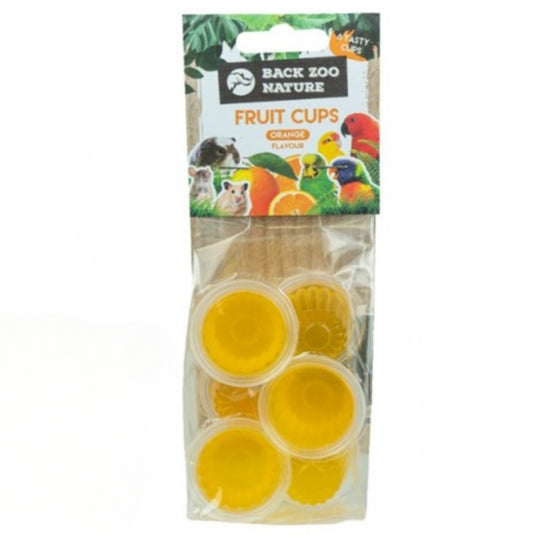 Back Zoo Nature Fruit Cups Orange – Natural orange-flavoured fruit treats for small pets, including birds, rabbits, guinea pigs, and rodents. Rich in vitamin C and essential nutrients for a healthy diet.