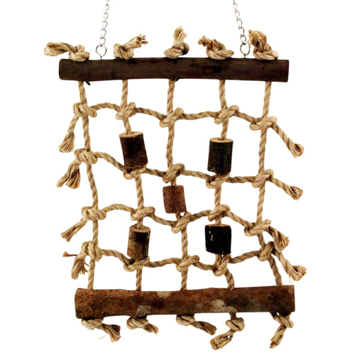 Climbing Net Parrot Toy – Natural Chew and Climbing Fun for Parrots