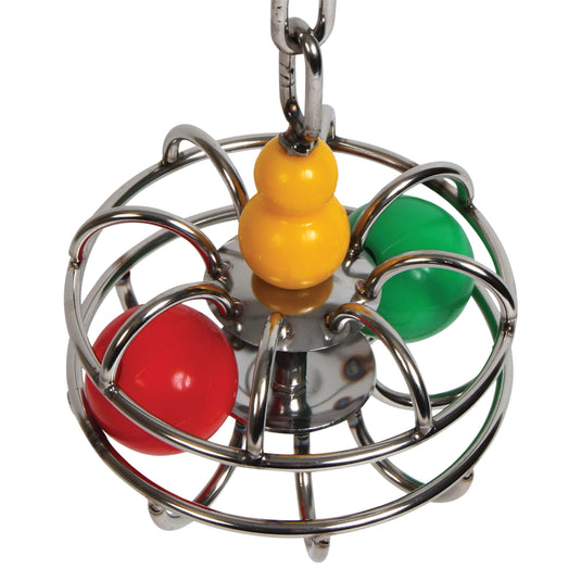 Impossi-Ball Puzzle Parrot Toy – Stainless Steel Foraging Toy for Parrots