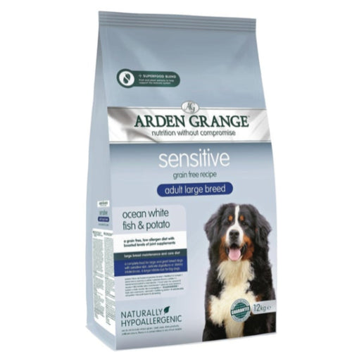 Arden Grange Sensitive Adult Large Breed Dry Dog food - Ocean White Fish & Potato - 12kg
