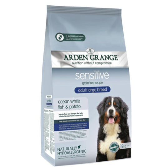 Arden Grange Sensitive Adult Large Breed Dry Dog food - Ocean White Fish & Potato - 12kg