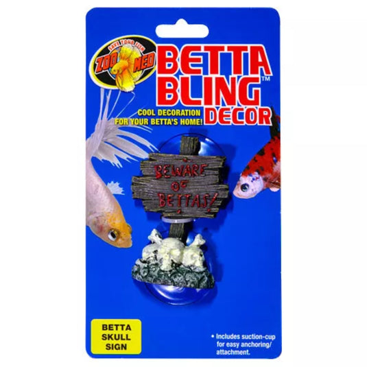 Zoo Med Betta Bling Skull Sign Aquarium Ornament