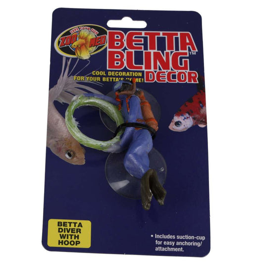 Zoo Med Betta Bling Diver with Hoop Aquarium Ornament