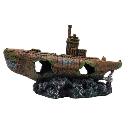 Aqua Spectra Sunken Submarine Aquarium Ornament