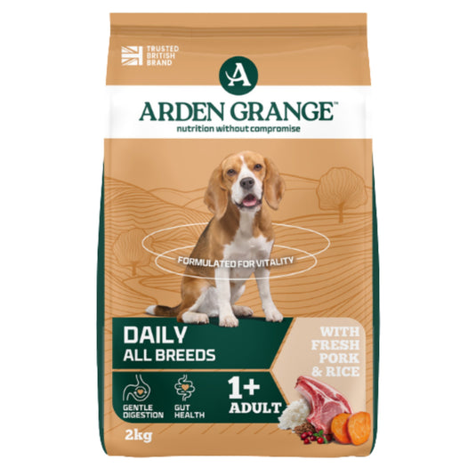Arden Grange Adult Dry Dog Food – Pork & Rice, Hypoallergenic Complete Nutrition