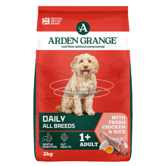 Arden Grange Adult Dry Dog Food – Chicken & Rice, Hypoallergenic Complete Nutrition