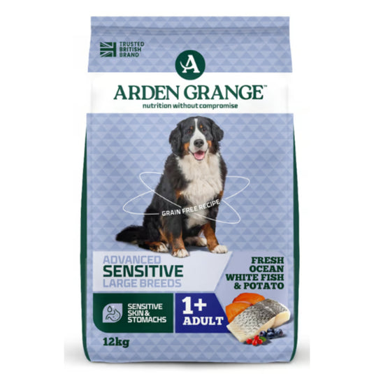 Arden Grange Sensitive Adult Large Breed Dry Dog food - Ocean White Fish & Potato - 12kg
