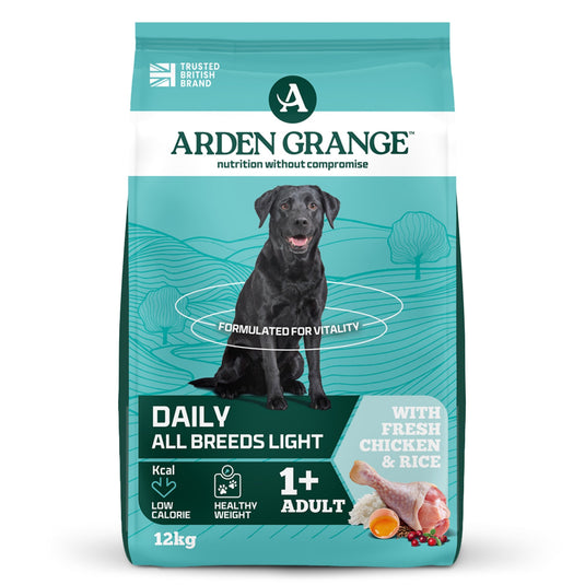Arden Grange Light Adult Dry Dog Food – Chicken & Rice, Weight Control & Hypoallergenic