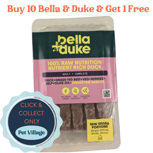 Bella & Duke Nutrient-Rich Duck 500g – Adult Premium 100% Raw Dog Food for Complete Nutrition