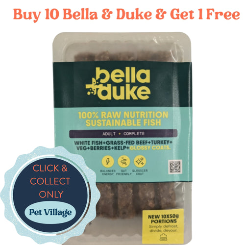 Bella & Duke Sustainable Fish 500g – Adult Omega-3 Rich Raw Dog Food for Skin, Coat & Joint Health