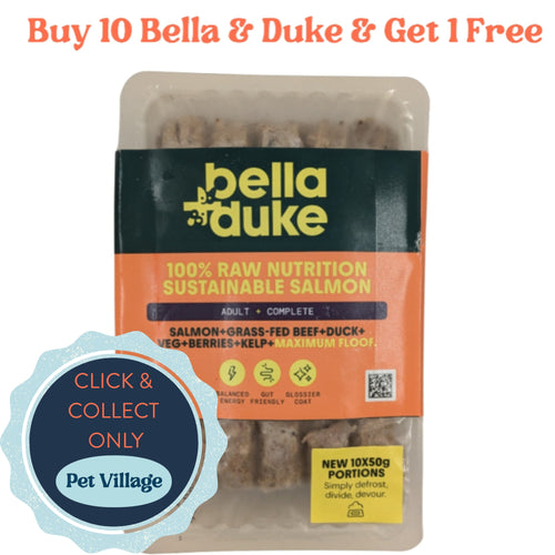 Bella & Duke Sustainable Salmon 500g – Adult Omega-3 Rich Raw Dog Food for Skin, Coat & Joint Health