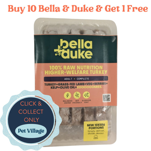 Bella & Duke Higher Welfare Turkey 500g –  Adult Premium 100% Lean Raw Dog Food for Optimal Health