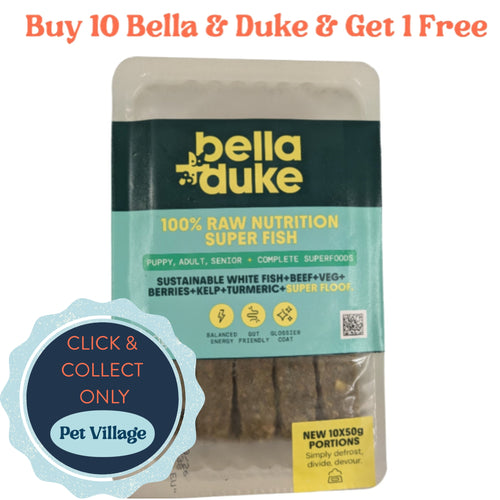 Bella & Duke Super Fish 500g – All Life Stages Omega-3 Rich Raw Dog Food for Puppies, Adults & Seniors