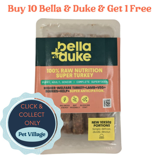 Bella & Duke Super Turkey 500g – All Life Stages Lean & Nutrient-Dense Raw Dog Food for Puppies, Adults & Seniors