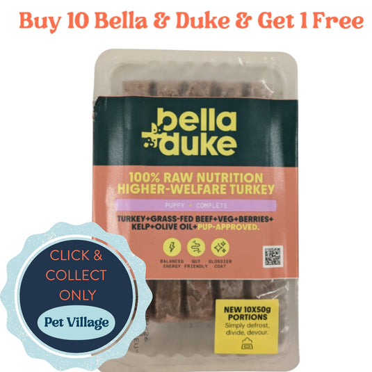 Bella & Duke Higher-Welfare Turkey 500g – Puppy High-Protein, Grain-Free Raw Puppy Food