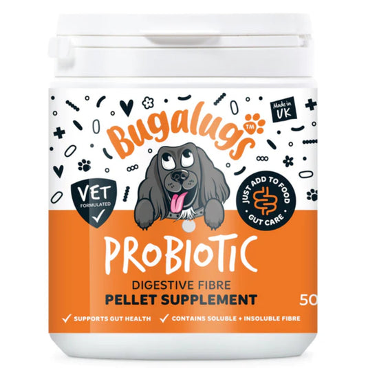 Bugalugs Probiotic Digestive Fibre Pellet Supplement for Dogs 500g