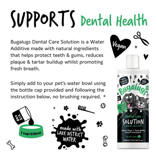 Bugalugs Dental Care Solution 250ml – Oral Hygiene for Dogs & Cats