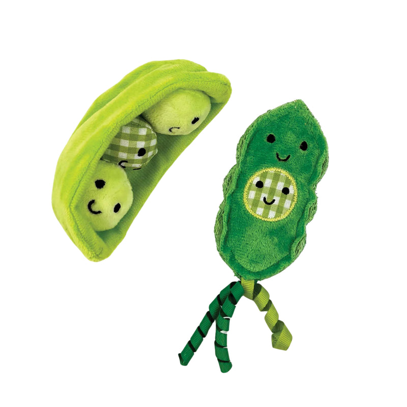 Load image into Gallery viewer, Happypet Tabby Patch Catnip Pea Pods 2pk
