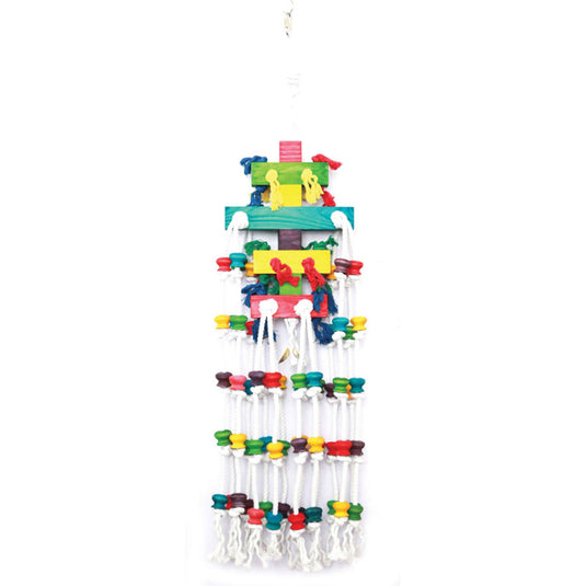 Happypet Raindrop Bird Toy colourful hanging chew toy for parrots and pet birds