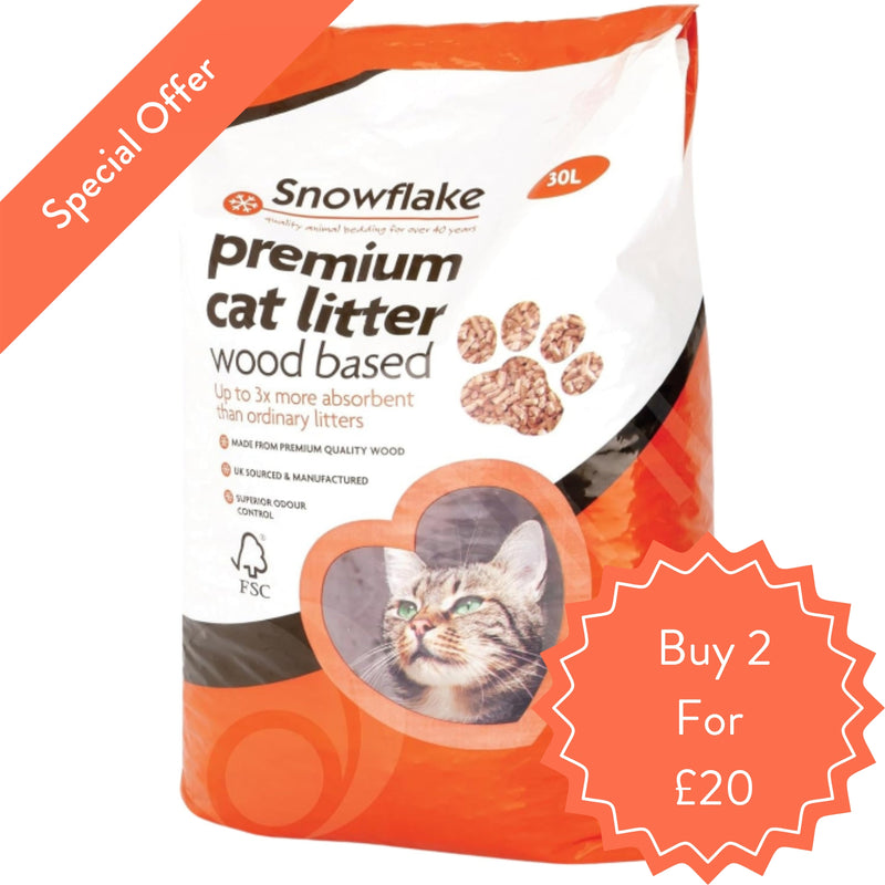 Load image into Gallery viewer, Snowflake Wood Based Cat Litter 30L
