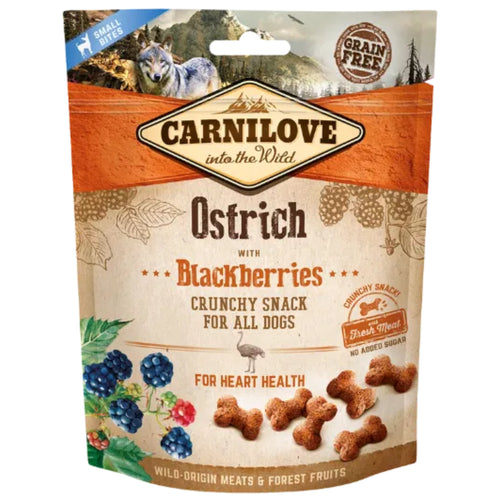 Carnilove Ostrich with Blackberries Dog Treats 200g – Natural Grain Free Low-Fat Snack for Dogs