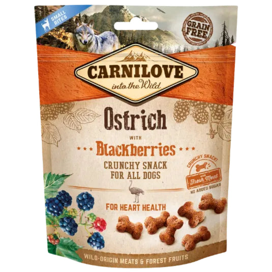 Carnilove Ostrich with Blackberries Dog Treats 200g – Natural Grain Free Low-Fat Snack for Dogs