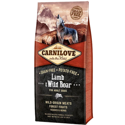 Carnilove Lamb & Wild Boar Grain Free Dry Food for Adult Dogs – Natural High-Protein Recipe
