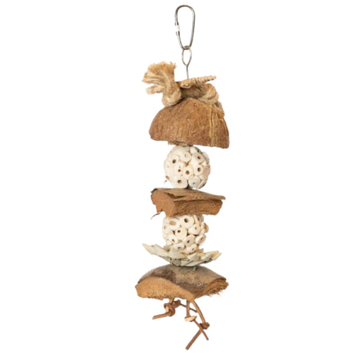 Back Zoo Nature Coco Shred Sola – Natural Shred & Forage Toy for Parrots & Small Birds