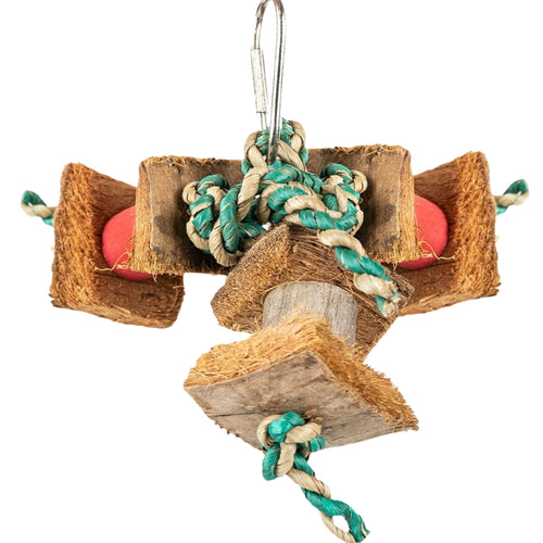Back Zoo Nature Crazy Coconutti X‑Small natural coconut and banana leaf toy for small birds and rodents