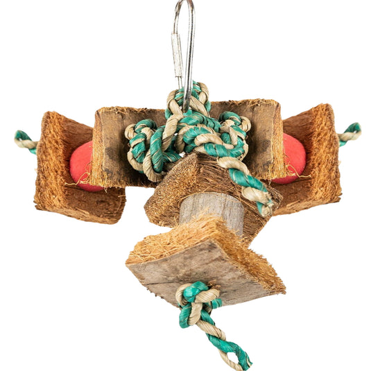 Back Zoo Nature Crazy Coconutti X‑Small natural coconut and banana leaf toy for small birds and rodents