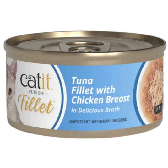 Catit Cuisine Tuna Fillet With Chicken Breast In Broth 75g