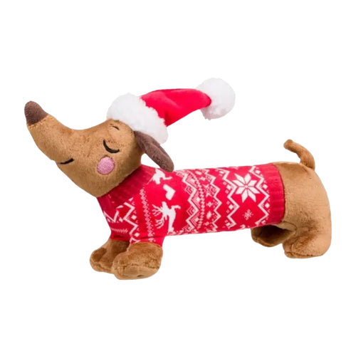 House of Paws Holiday Dog Toy with festive design