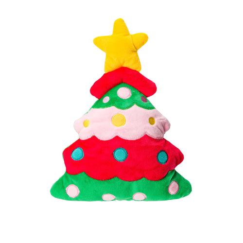 House of Paws Merry and Bright Christmas Tree dog toy, festive plush tree design