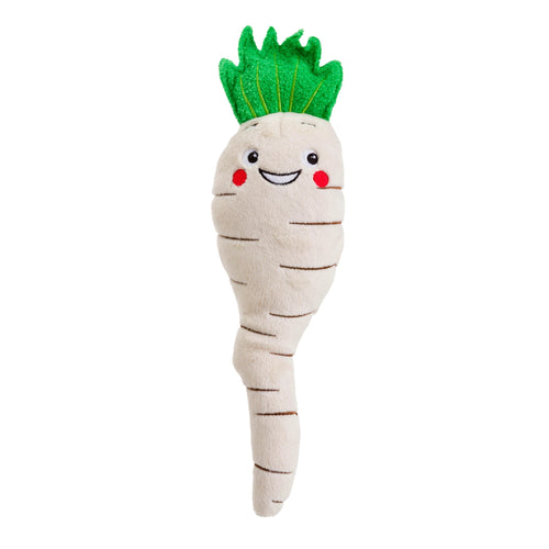 House of Paws Party Animal Christmas Parsnip Dog Toy, festive plush parsnip design
