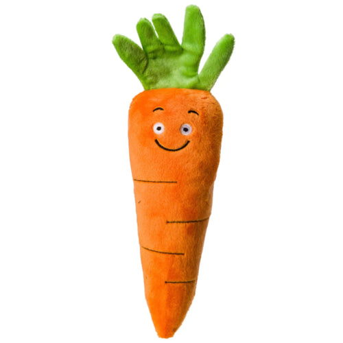 (X) Carrot Plush Dog Toy (One Size) (Orange/Green)