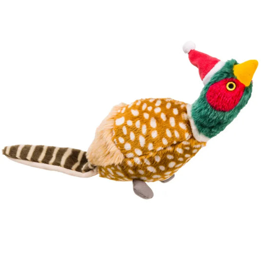(X) House of Paws Pheasant Christmas Plush Dog Toy (One Size) (Brown/Green/Pink)