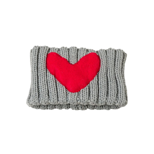 House of Paws Grey Heart Snood for dogs, cosy and warm