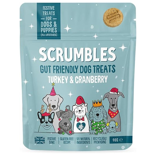 Scrumbles Gut Friendly Dog Treats Turkey And Cranberry