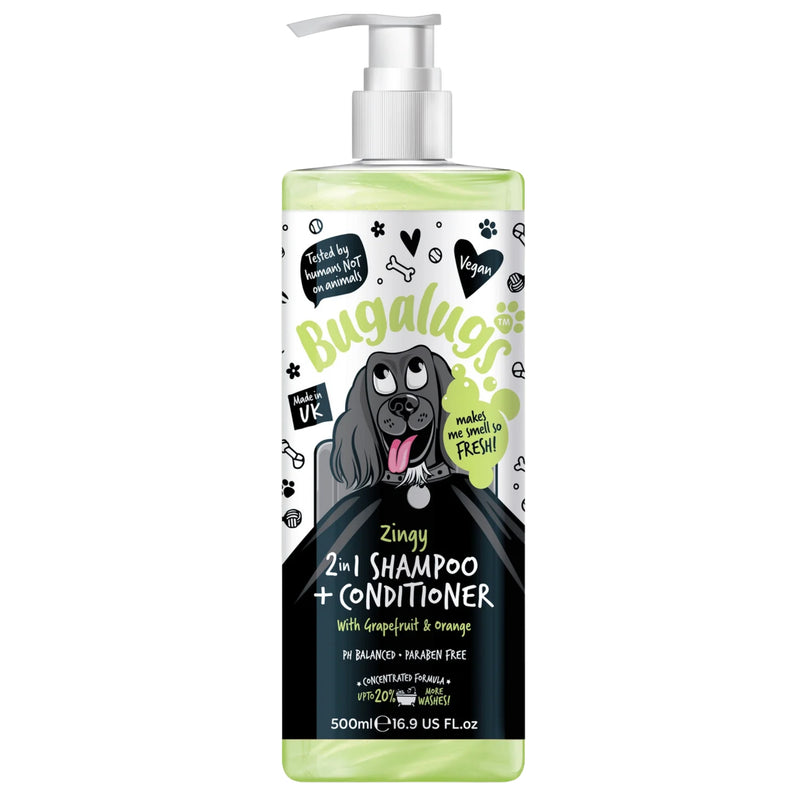 Load image into Gallery viewer, Bugalugs Zingy 2-in-1 Dog Shampoo and Conditioner with Grapefruit and Orange 500ml

