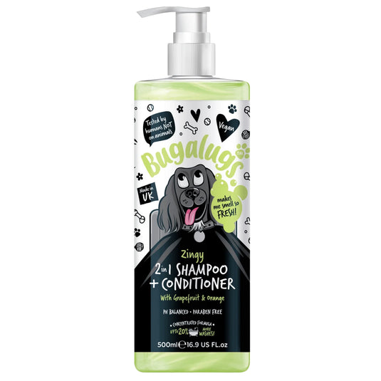 Bugalugs Zingy 2-in-1 Dog Shampoo and Conditioner with Grapefruit and Orange 500ml